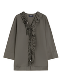Green blouse with ruffled details by 'S Max Mara