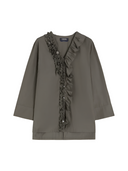 Green blouse with ruffled details by 'S Max Mara